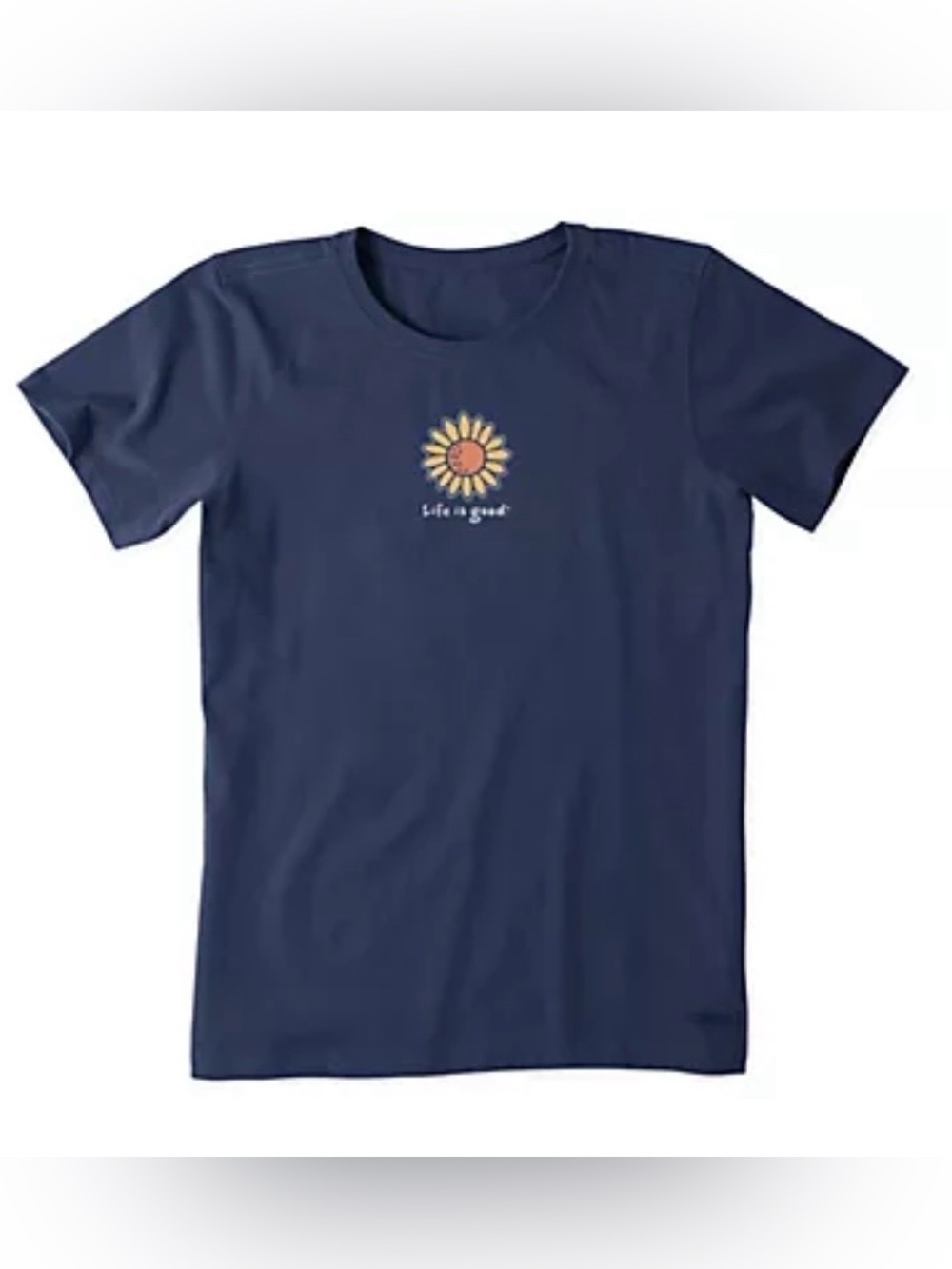 Life is Good Women's Sunflower Vintage Crusher Tee, XX-Large, Darkest Blue